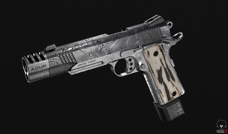 weapons, M1911, weapon, 3D render, gun, 3D Wren, engraving, 1080P, custom, Kimber, M1911 pistol