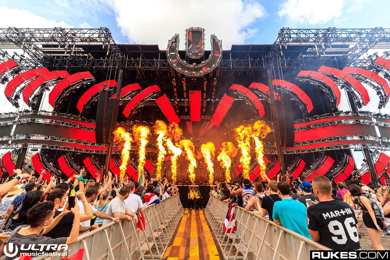 stages, Ultra Music Festival, fire, crowds, photography, lights, 1080P, music, Rukes