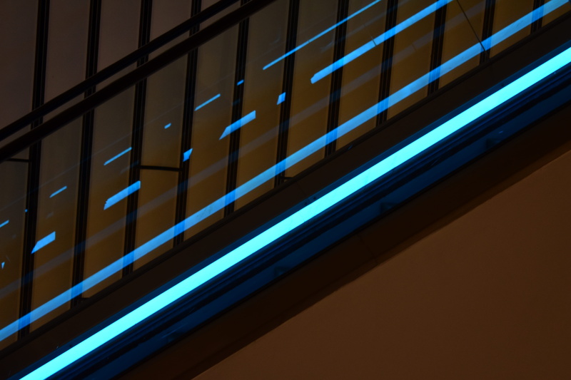no people, stereo, server, escalator, contrast, laser, cabinet, indoors, illuminated, hardware, day, repetition, wall - building feature, in a row, metal