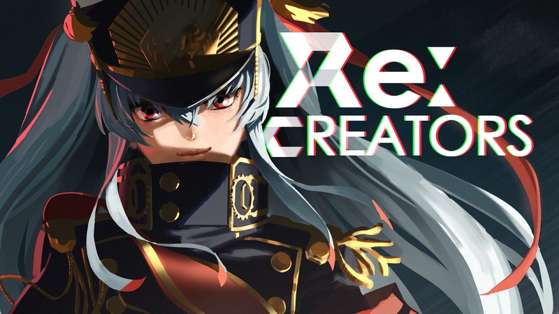 outdoors, protection, looking at camera, communication, black color, portrait, text, Gunpuku No Himegimi, Re:CREATORS, front view, one person, women, security
