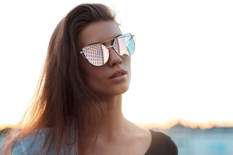 long hair, reflection, brown hair, eyewear, young adult, young women, hair, women, portrait, sunglasses, 2K, model, glasses, shades, sunlight, one person