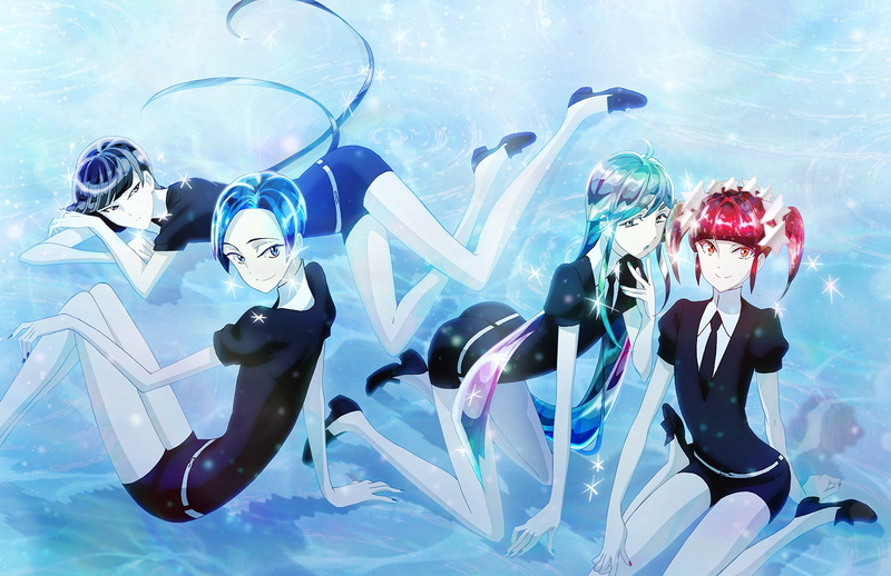 leisure activity, Houseki no kuni , adult, Neptunite (Houseki no Kuni), nature, underwater, real people, group of people, men, sea, underwater diving, Benitoite (Houseki no Kuni)