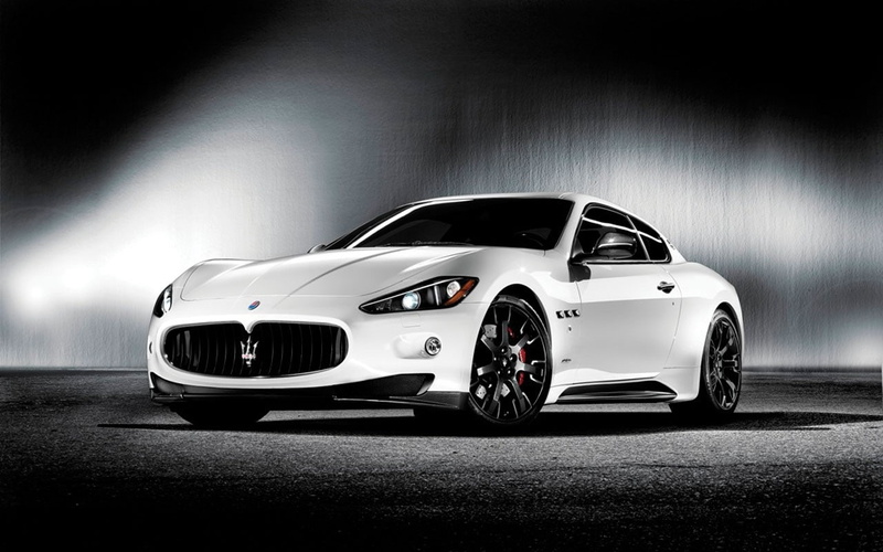 720P, white cars, car, Maserati GranTurismo