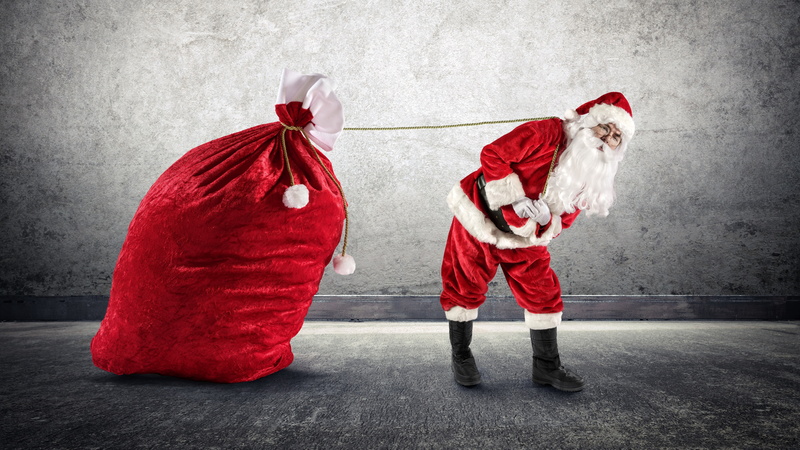 bag, santa sack, santa claus, christmas, red sack, pull, 5K, 5k, 5k uhd, red, heavy, sack