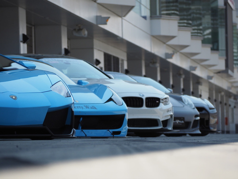 Lamborghini Aventador, Nissan GT-R, city, Nissan GTR, architecture, motor vehicle, blue cars, assorted, built structure, transportation, day, cars, LB Performance
