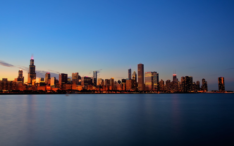 built structure, modern, urban skyline, clear sky, sky, building exterior, Chicago, 2K, building, tower, nature, no people, office building exterior, landscape