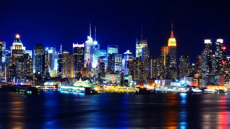 dusk, architecture, reflection, no People, light - Natural Phenomenon, light, skyscraper, york, urban Scene, new york, blue, travel Destinations, street Light