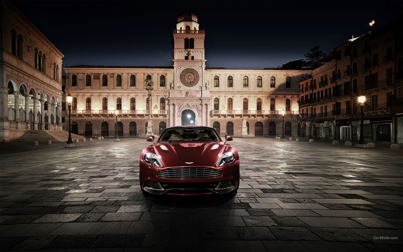 hd, building, cars, night, vanquish, red, martin, 2K, aston