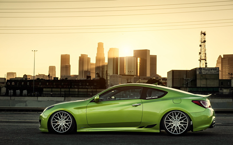 View, 2K, Car, Hyundai, coupe, Side, Green