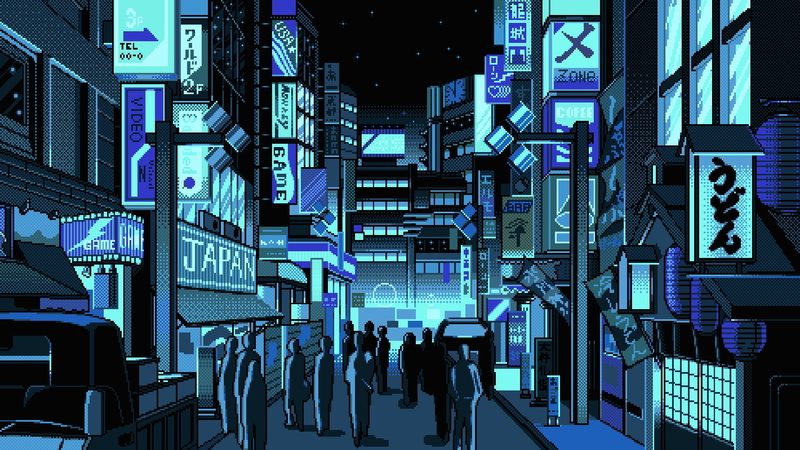 Art, Pixels, Japan, People, 1080P, PXL, The city