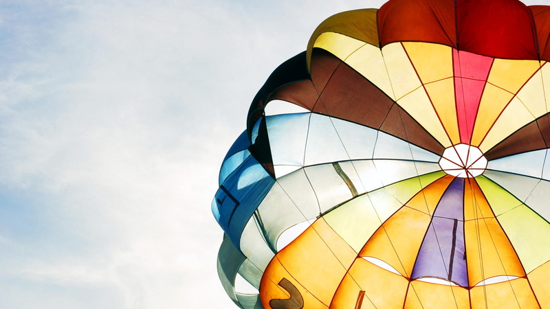 sky, colorful, 2K, parachutes