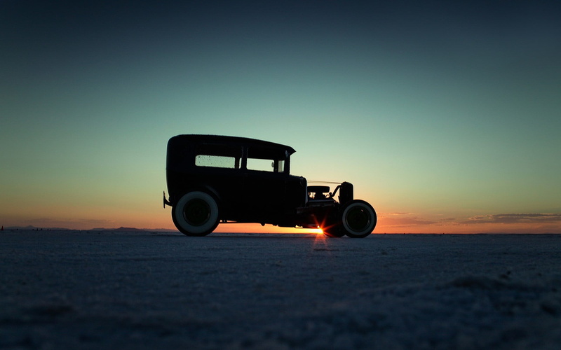 copy space, golden, 1080P, photography, vintage, mode of transportation, sky, old car, nature, plain, field, sunset, hour, land vehicle, tranquil scene