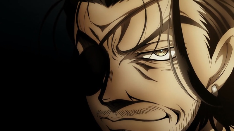 Oda Nobunaga, 1080P, eyes, black background, dark, design, indoors, nature, lighting equipment, human representation, anime, close-up, male likeness, studio shot