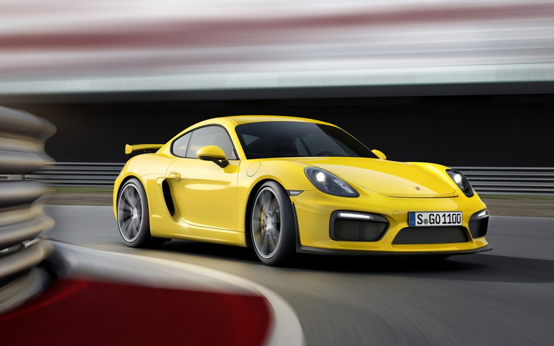 porsche, 2015, cayman, gt, yellow, car, 720P, hd