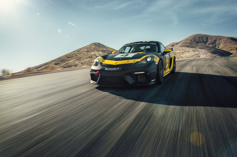 machine, mountains, speed, sports, coupe, 718, Clubsport, Cayman GT4, 4K, Porsche, the sun