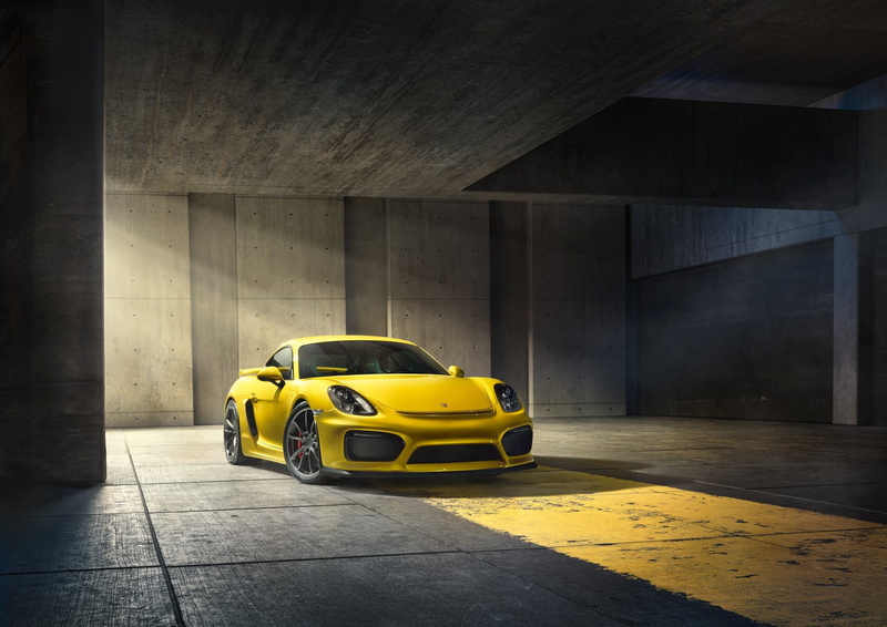 Front, 2015, Parking, 1080P, coupe, Porsche, GT4, Cayman, Supercar, Yellow