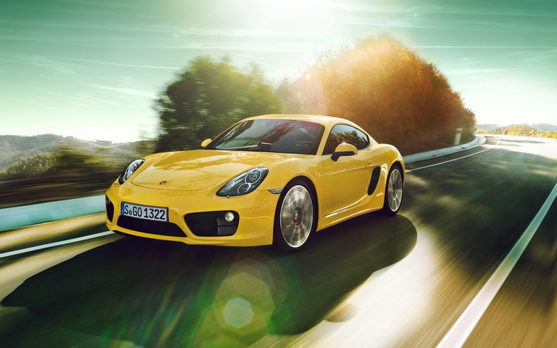 Speed, Porsche, cayman, Yellow, Car, coupe, 1080P