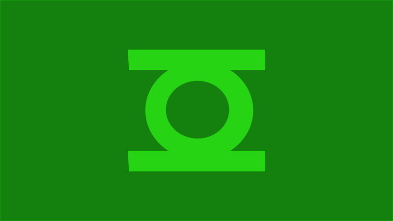 superhero, single object, number, abstract, communication, Green Lantern, sparse, glowing, lighting equipment, symbol, push button, arrow symbol, DC Comics