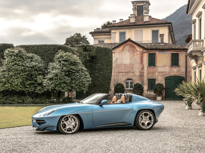 4K, Geneva Auto Show 2016, Alfa Romeo Disco Volante Spyder, blue, cabriolet