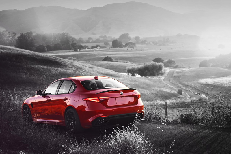 quadrifoglio, motor vehicle, land, environment, transportation, mountain, car, beauty in nature, red, alfa, 1080P, no people, mode of transportation, giulia