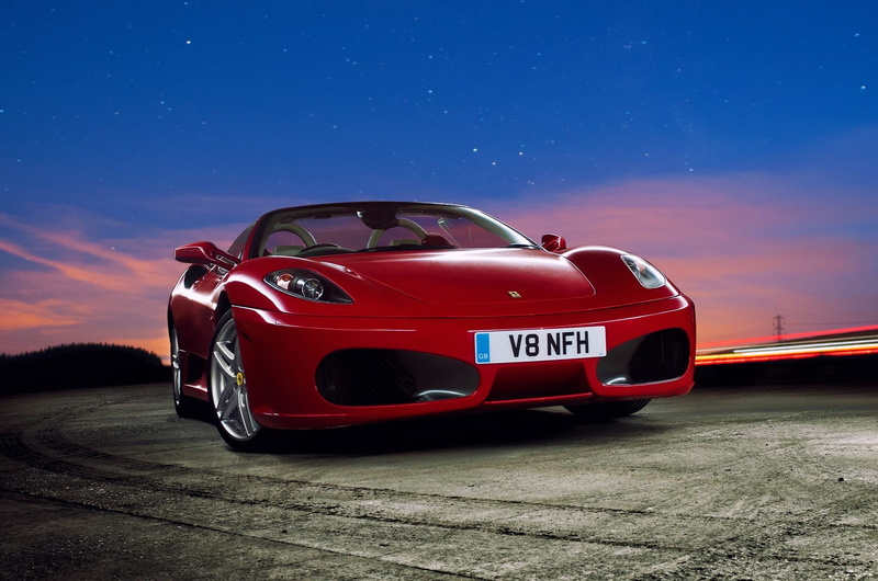 Sunset, F430, Stars, Supercar, Red, Ferrari, Spider, Scuderia, 1080P, Sky