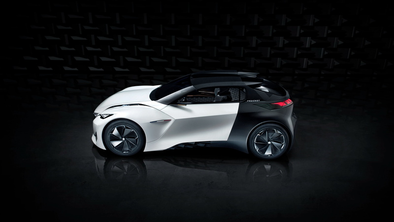electric cars, Peugeot Fractal, black, white, 4K
