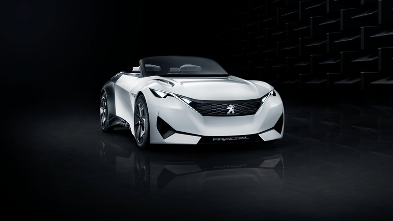 Peugeot Fractal, white, 4K, black, electric cars