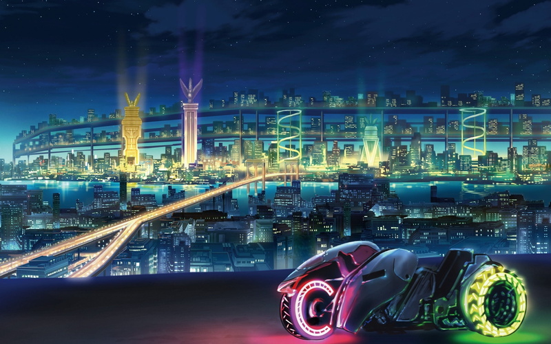 cityscape, synthwave, neon, Retrowave, lights, night, digital art, 2K, vehicle