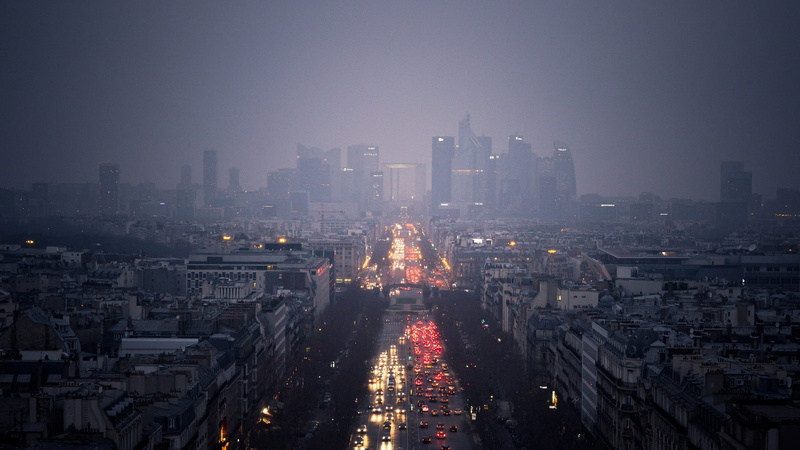 1080P, hd, la defense, traffic, paris, lights, downtown