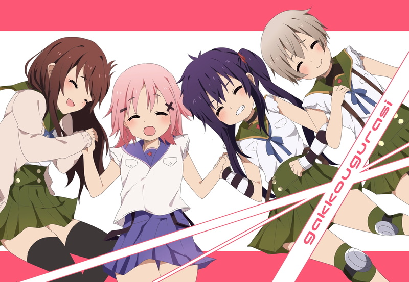 male likeness, Gakkou Gurashi!, indoors, leisure activity, art and craft, human representation, innocence, people, creativity, two people, emotion, lifestyles