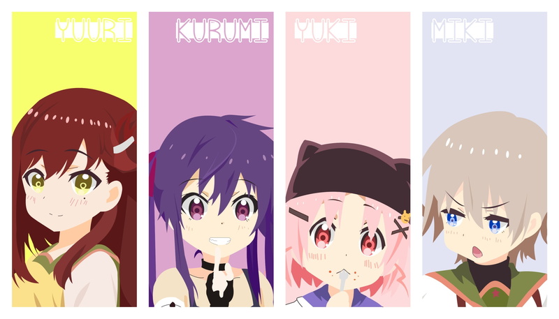 anime girls, Gakkou Gurashi!, 2K, anime