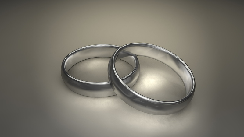 metal, love, 1080P, wedding ring, indoors, jewelry, silver colored, two objects, ring, emotion, togetherness, celebration, gray, Cinema 4D, event, studio shot