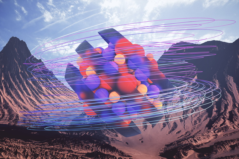 leisure activity, sphere, 1080P, 3D, mountains, landscape, rear view, abstract, motion, outdoors, inflatable, cloud - sky, multi colored, speed, blurred motion