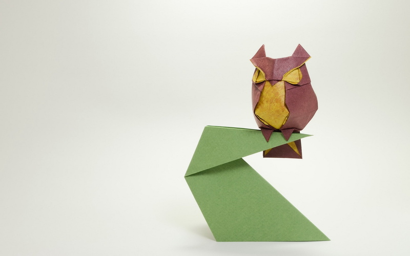 animals, 2K, paper, owl, origami