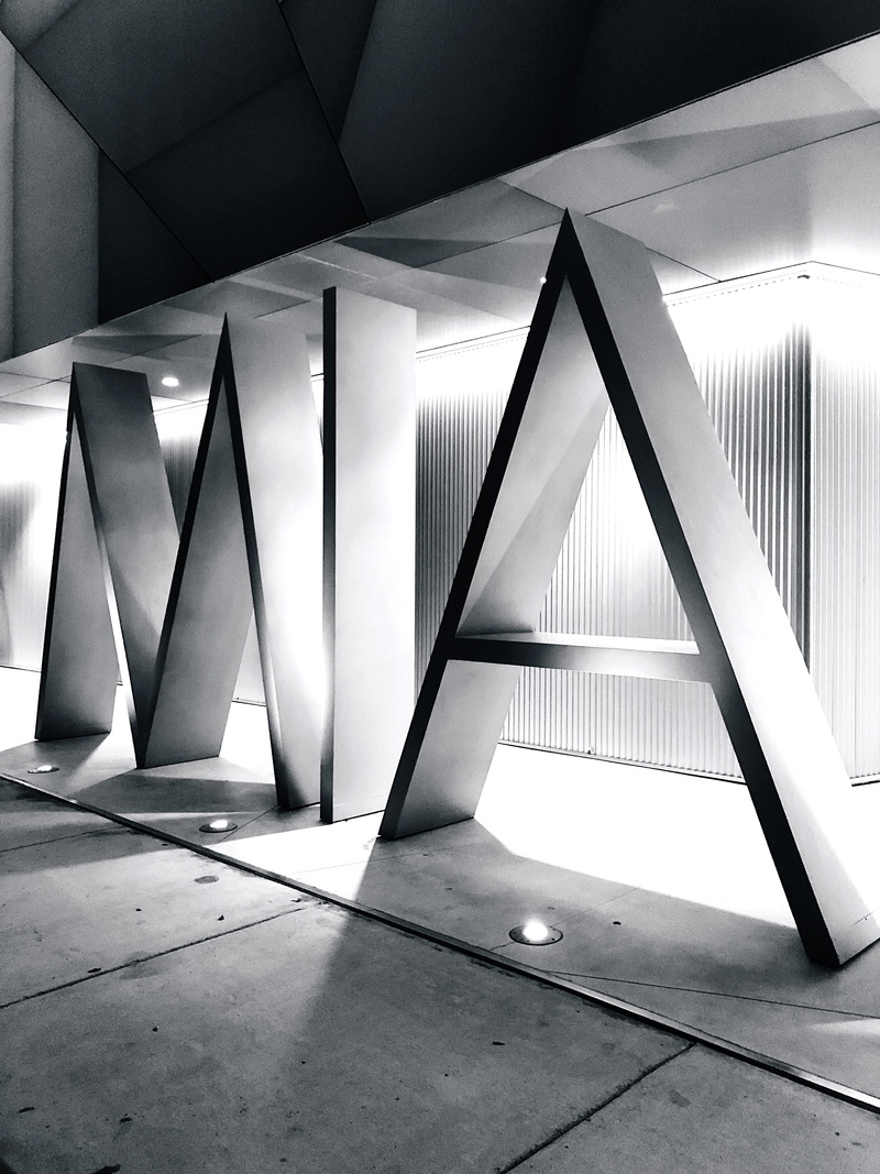 no people, dark, indoors, 4K, shape, geometric shape, ceiling, pattern, modern, light, letters, 60 ne 41st st, black and white, sunlight, art institute