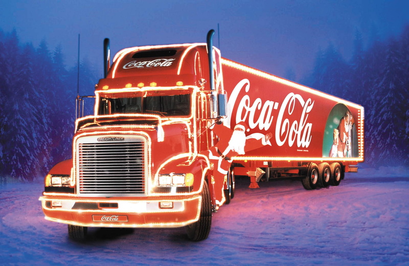 santa, 1080P, red, toy, cola, coca-cola, coca, truck, freight
