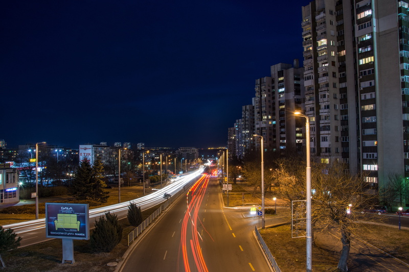 building Exterior, downtown District, passing, car, urban street, gray, city street, long exposure, bulgaria, traffic, built Structure, motion, urban, transportation