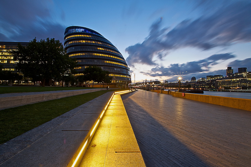 building Exterior, golden hour, urban Skyline, dusk, stadium, modern, built Structure, Water, Long  Exposure, europe, Thames  River, Blue Hour, London