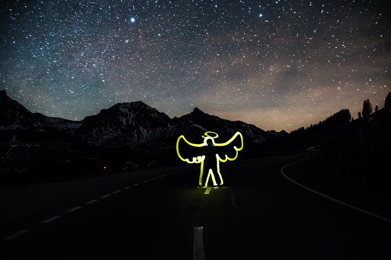 milky way, neon, night, long exposure, star field, astronomy, starry, no people, Road, astro, scenics - nature, sky, switzerland, gurnigel, evening, star - space