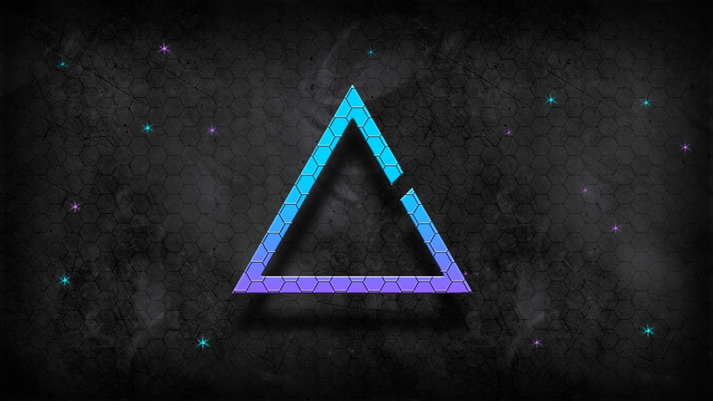 triangle, hexagon, 1080P, shadow, stars, minimalism