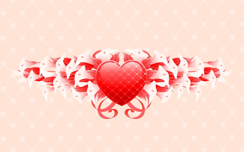 temptation, lily, Calla lilies, cute, 1080P, illustration, sign, backgrounds, paper, calla, heart, event, pattern, white flowers, passion, love, heart Shape