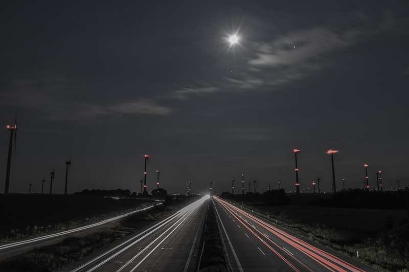 pinwheel, motion, tracer, sky, symbol, outdoors, speed limit, 5K, architecture, auto, railroad Track, Long, street, street light, lights, electricity