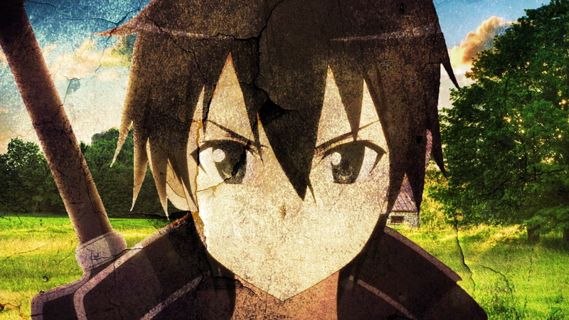 Sword Art Online, anime boys, sunlight, human face, plant, sword, leisure activity, brunette, dark hair, one person, nature, creativity, gray eyes, body part
