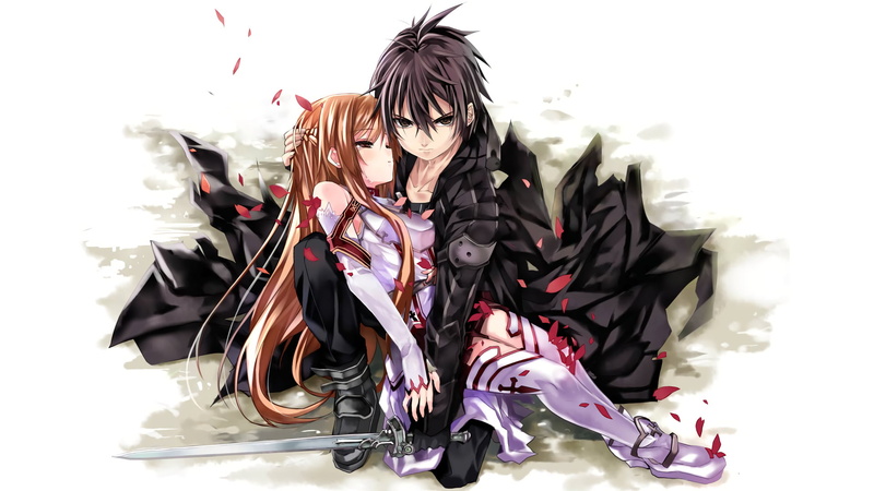black, women, real people, hair, male, brown, characters, Kirito (Sword Art Online), females, Sword Art Online, 1080P, Asuna Yuuki, young women, warm clothing