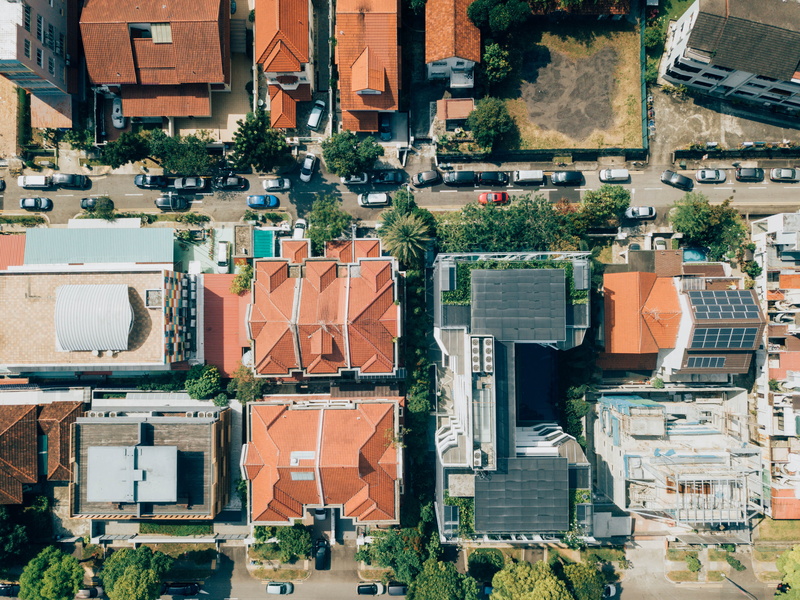 urban, building exterior, car, looking down, photography, brown, architecture, orange, transportation, 4K, grey, no people, building, orange color, road