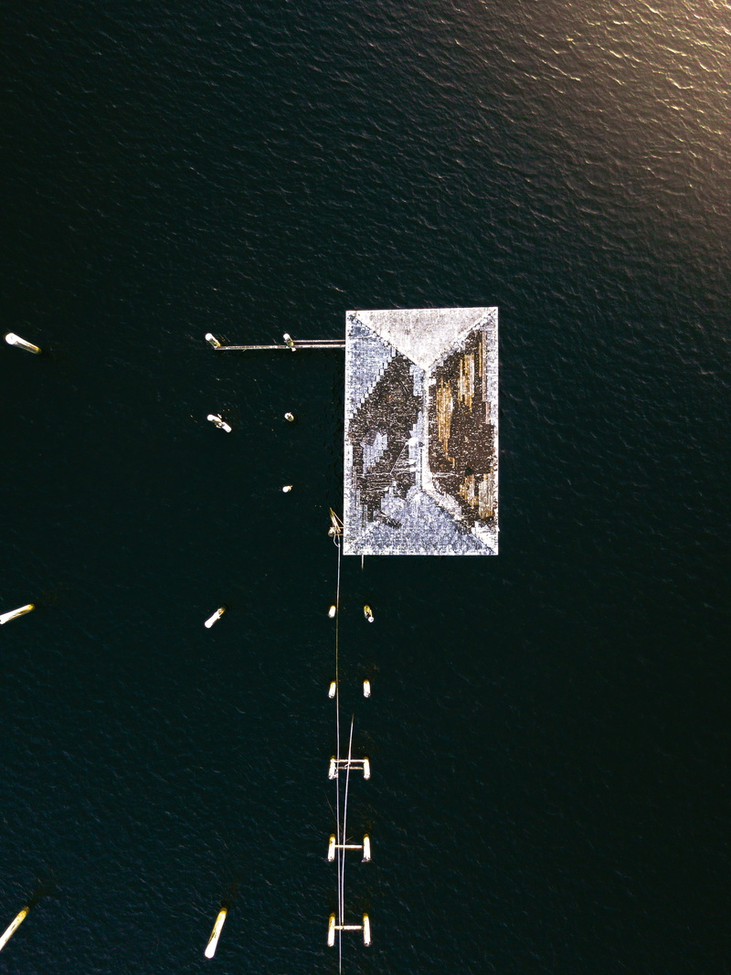 mavic pro, aerial view, shack, sunrise, water, ocean, sea, background, outdoors, drone view, looking down, dji, stamp, nature, cabin, rundown