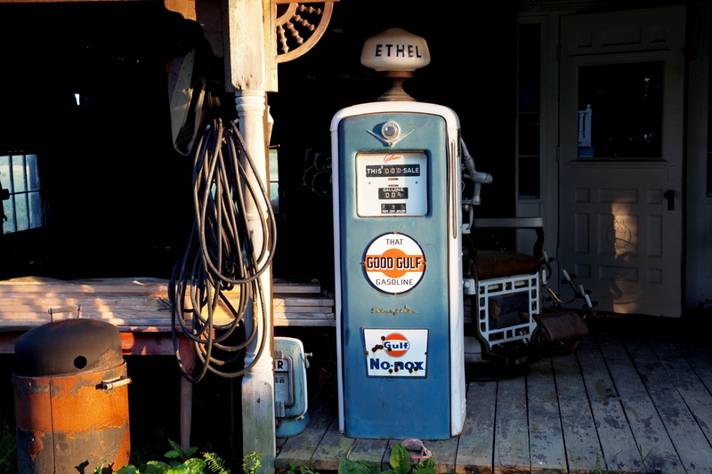 information, building exterior, gas pump, city, architecture, alabama, diesel, outdoors, ethel, built structure, blue, script, gulf, day, barn, refuel