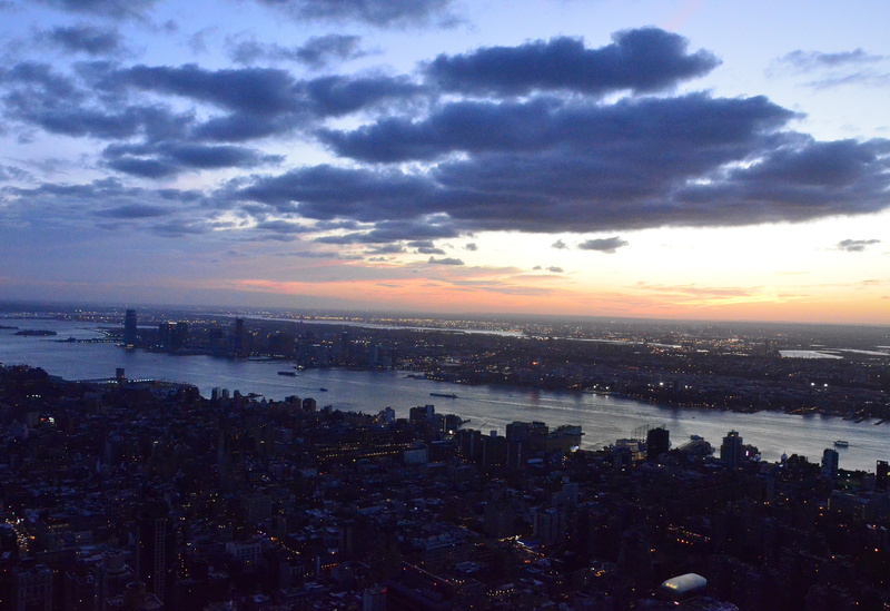 darkness, building exterior, river, night, sea, empire state building, sunset, city, sky, many, built structure, architecture, manhattan, usa, building