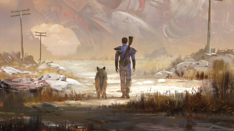 Fallout, Post Apocalyptic, Fallout 4, Dog, Man, 4K