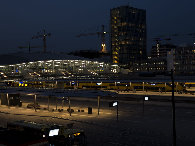 cityscape, crane, no people, road, railway station, night, nature, transportation, utrecht, building exterior, architecture, 4K, travel, outdoors, bridge